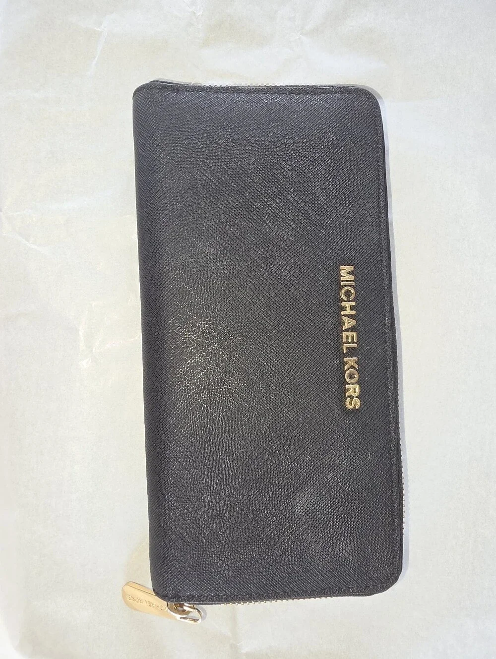 Michael Kors Black Zip-Around Leather Wallet